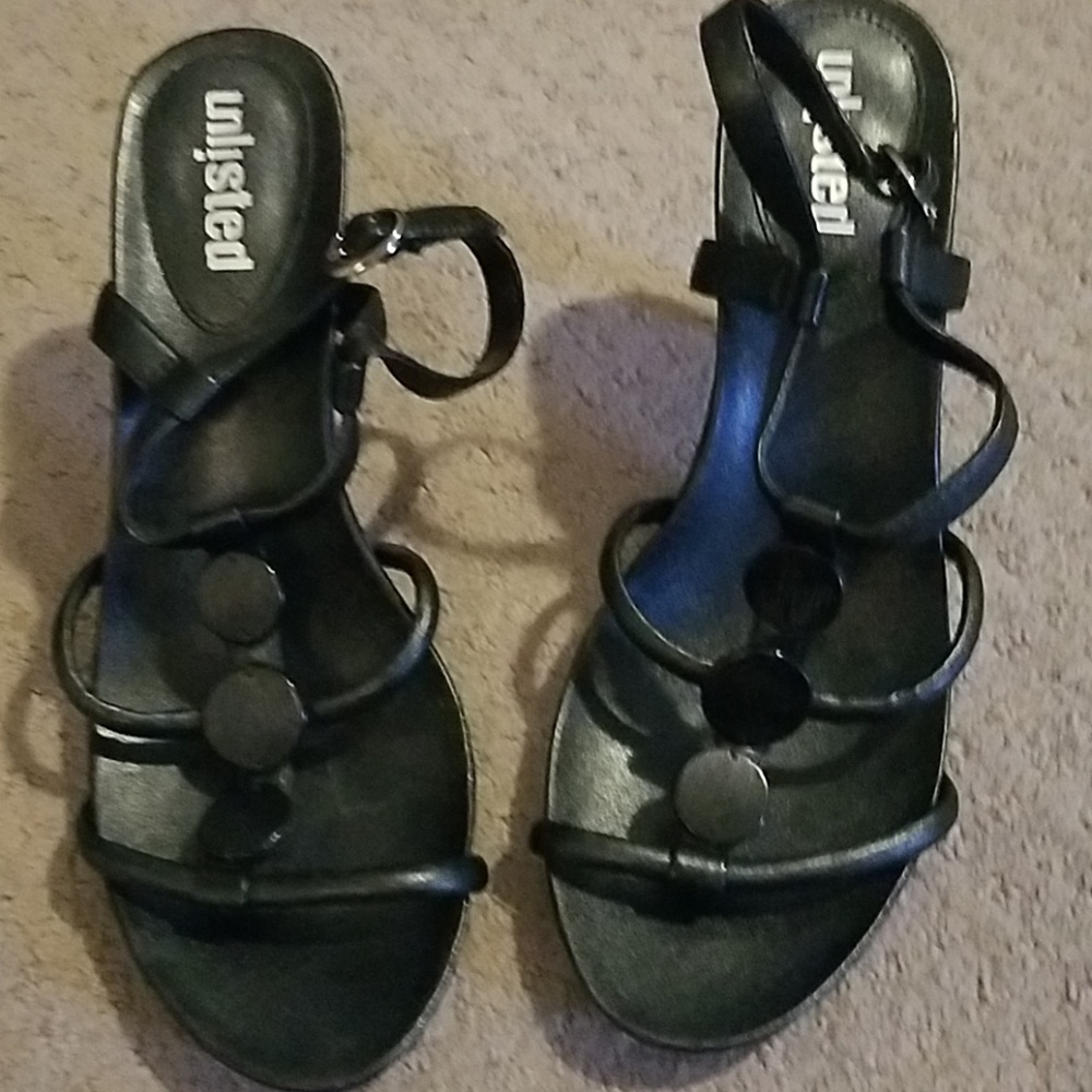 Black strappy heels